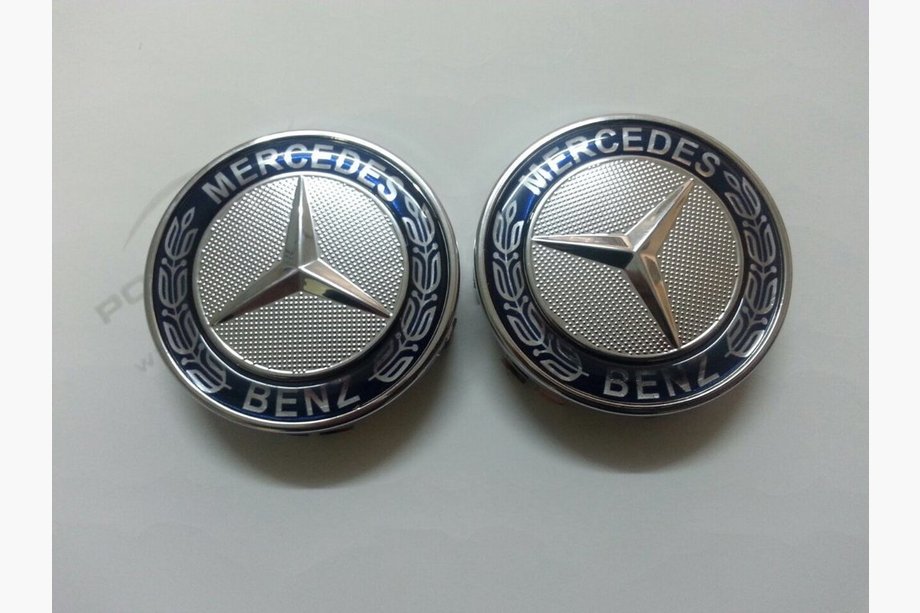 Mercedes ML W163 1997–2005 Centerkapsler til originale fælge 71 mm (blå, 4 stk.) Image