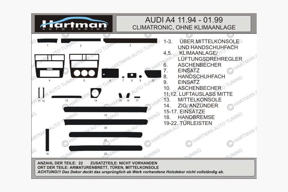 Audi A4 B5 1994–2001 Interiørtuning (Хартман) TILBUD! Carbon-look Image