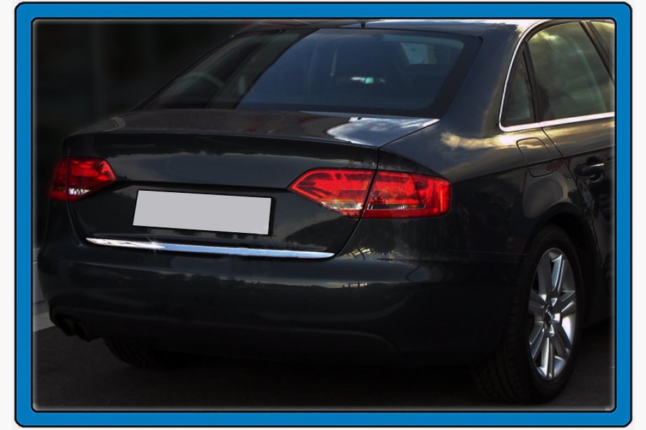 Audi A4 B8 2007–2015 Krom bagklapsliste (sedan, rustfrit stål) Image