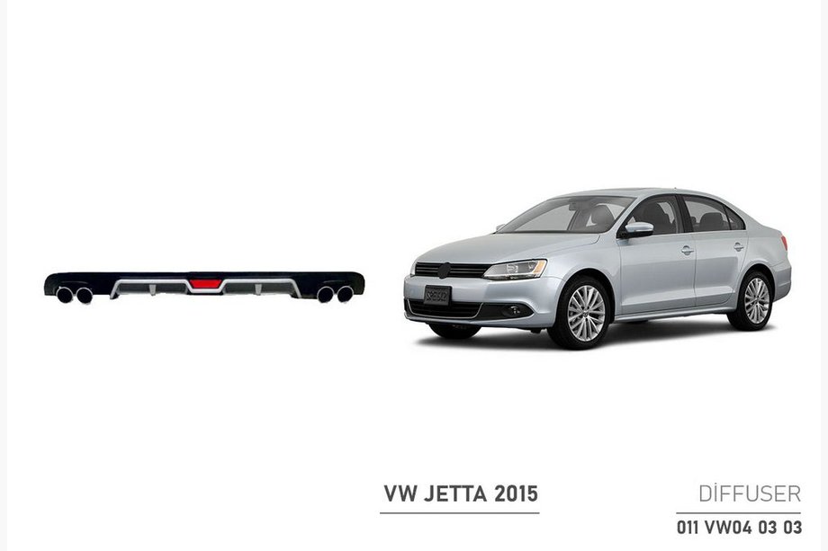 Volkswagen Jetta 2011–2018 Cover til bagdiffusor (2014+, ABS, sort) Image