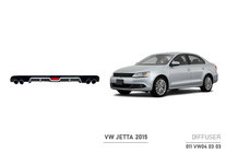 Volkswagen Jetta 2011–2018 Cover til bagdiffusor (2014+, ABS, sort) foto 1