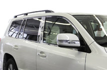 Lexus LX570/450d 2008–2022 Komplet vindueskromlister og stolpelister i rustfrit stål foto 15