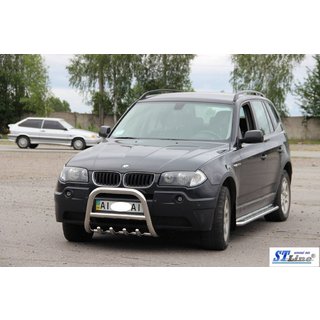Bullbar i rustfrit stål BMW X3 E83 2003–2010 foto 2
