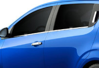 Chevrolet Aveo T300 2011–2020 Nedre vindueslister i rustfrit stål Hatchback, OmsaLine - italiensk rustfrit stål foto 3