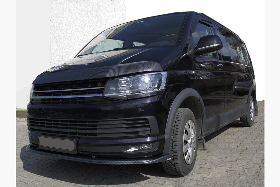 Volkswagen T6 2015–2024 Front læbespoiler, carbon-look 2015-2018 (ABS) Image