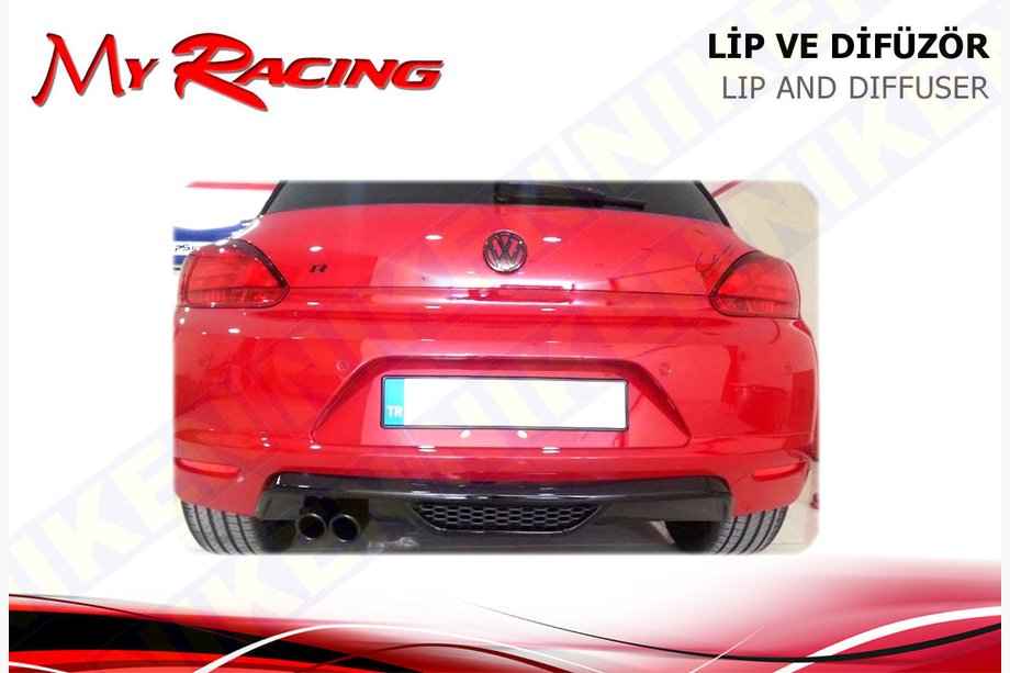 Volkswagen Scirocco 2008–2017 Indsats til bagdiffuser (ABS, sort) Image