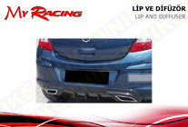 Opel Corsa D 2007–2014 Indsats til bagdiffuser (ABS, sort) foto 1