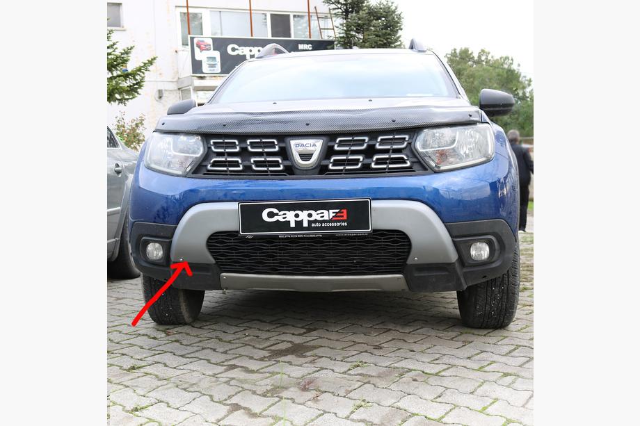 Dacia Duster 2018–2024 Øvre frontkofangerlæbe (ABS, grå) Image