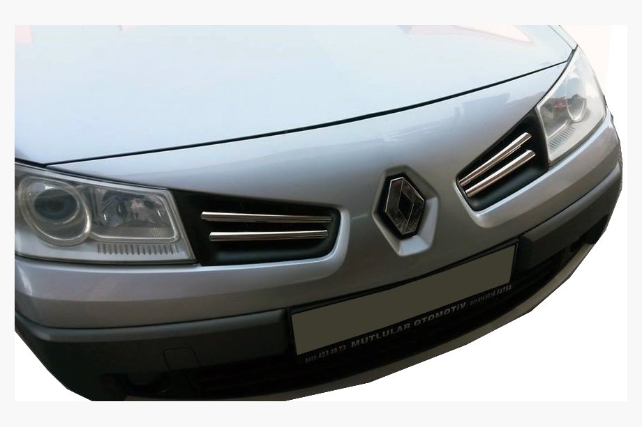 Renault Megane II 2004–2009 Grill-lister (model 2006↗, 4 stk., rustfrit stål) OmsaLine - italiensk rustfrit stål Image