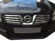 Nissan Qashqai 2007–2010 Kølergrill-lister (8 stk., rustfrit stål) Carmos - Tyrkisk stål foto 1