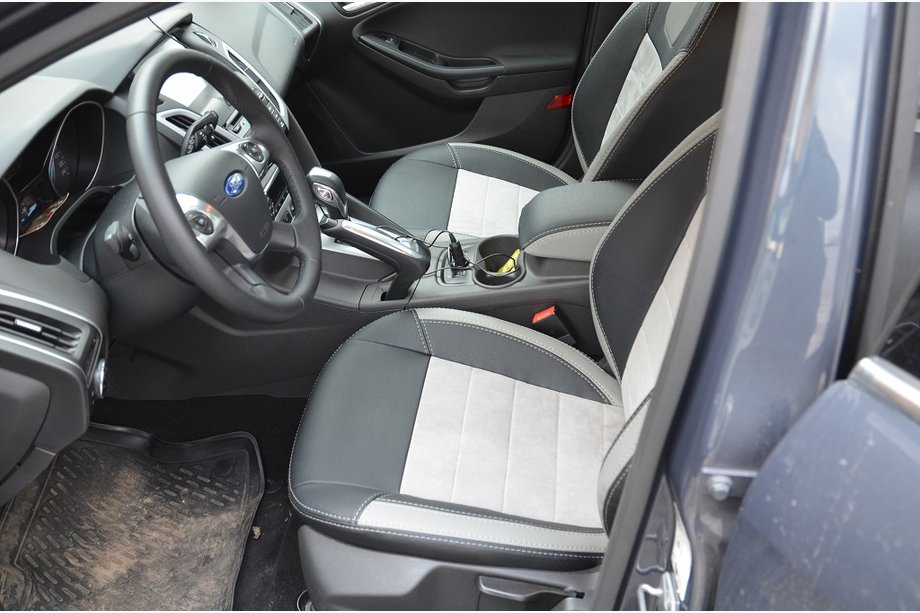 Ford Focus III 2011–2017 Modeltilpassede sædeovertræk i kunstlæder Brothers Leather Style Image