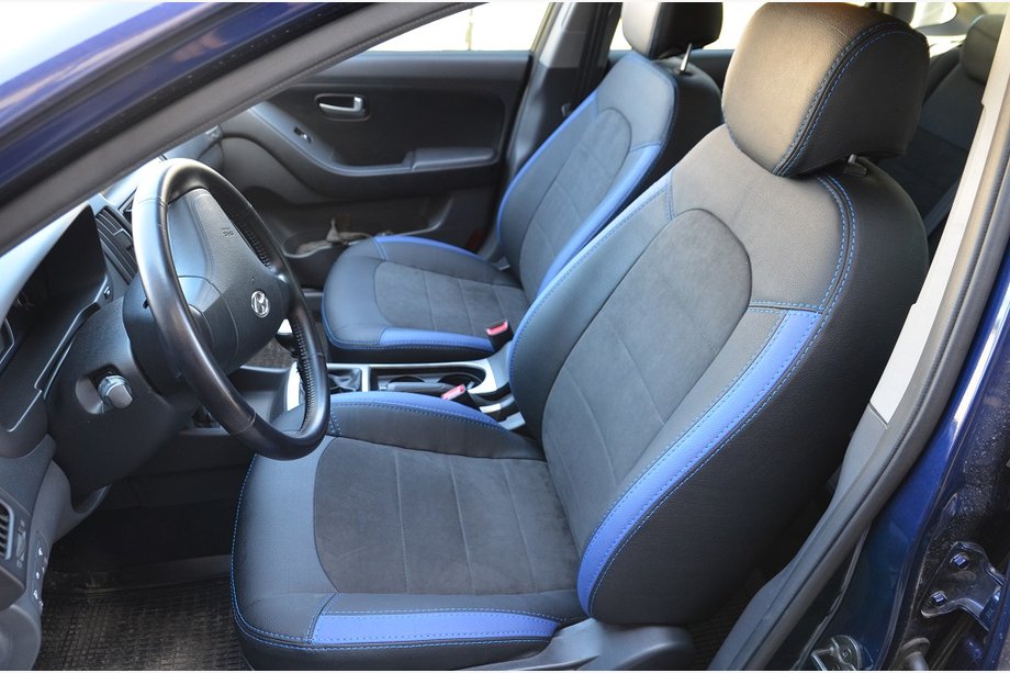 Hyundai Elantra (HD) 2006–2011 Sædeovertræk til bil Elite (kunstlæder / Alcantara-look) Foto 2