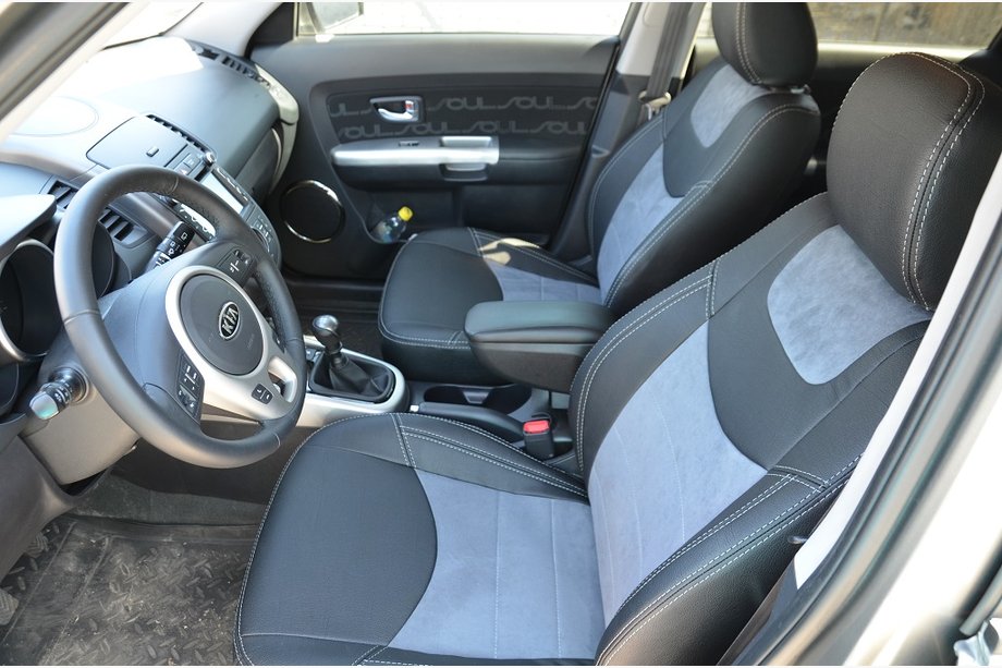 Kia Soul I 2008–2013 Modeltilpassede sædeovertræk Brothers Leather Style Image
