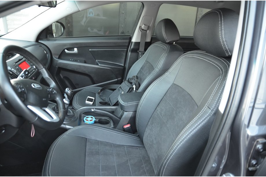 Kia Sportage 2010–2015 Modeltilpassede sædebetræk SoyuzAuto Leather Style Image