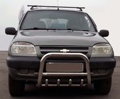Chevrolet Niva 1998–2020 Bullbar QT006 (rustfrit stål) foto 2