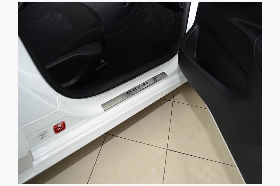 Citroen C-Elysee 2013–2022 Dørtrinslister Nataniko (4 stk., rustfrit stål) Premium - 3M tape, 0,8 mm Image