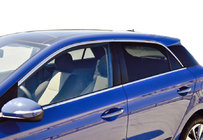 Hyundai I-20 2014–2020 Komplet rudelister omkring ruder (10 stk., rustfrit stål) foto 1