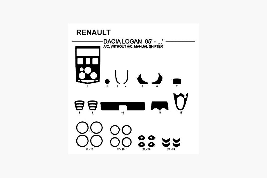 Dacia Logan I 2005–2008 Instrumentbrætbeklædning til bilen (Hartman, Tyskland) Image