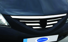 Dacia Logan MCV 2004–2014 Frontgrill-lister i rustfrit stål foto 1