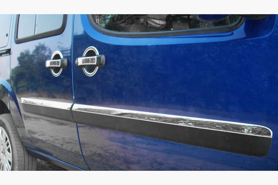 Fiat Doblo I 2005–2010 Dørlister, smal model (4 stk., rustfrit stål) OmsaLine - italiensk rustfrit stål Image