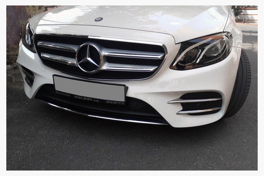 Mercedes E-klasse W213 2016–2023 Sidelister til forkofanger 2016-2019 (rustfrit stål) Foto 2