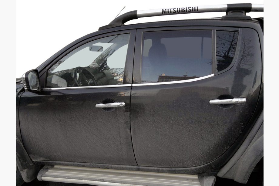 Mitsubishi L200 2006–2015 Vindueslister (4 stk., rustfrit stål) Image