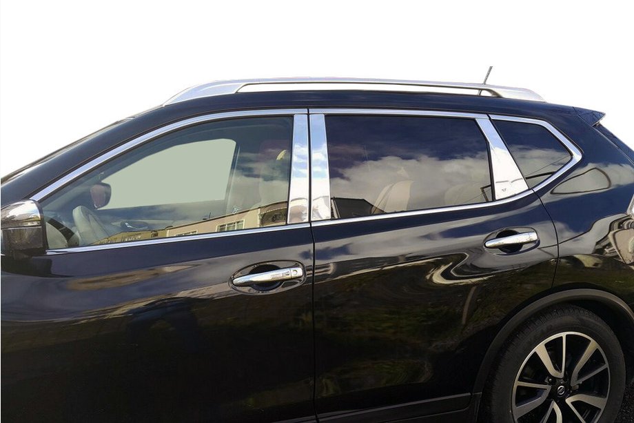 Nissan X-trail T32/Rogue 2014–2021 Kromlister til dørstolper (rustfrit stål) Image