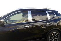 Nissan X-trail T32/Rogue 2014–2021 Kromlister til dørstolper (rustfrit stål) foto 1