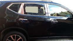 Nissan X-trail T32/Rogue 2014–2021 Kromlister til dørstolper (rustfrit stål) foto 2