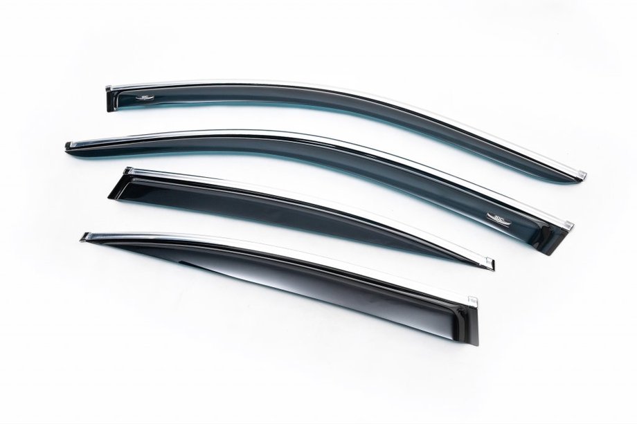 BMW 5-serie E60/E61 2003–2010 Vindafvisere med kromliste SD (4 stk., HIC) Foto 1