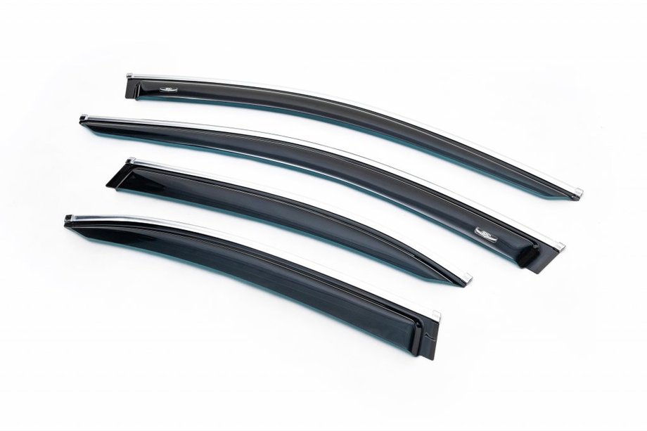 Mercedes C-klasse W205 2014–2021 Vindafvisere med kromliste SD (4 stk., HIC) Image