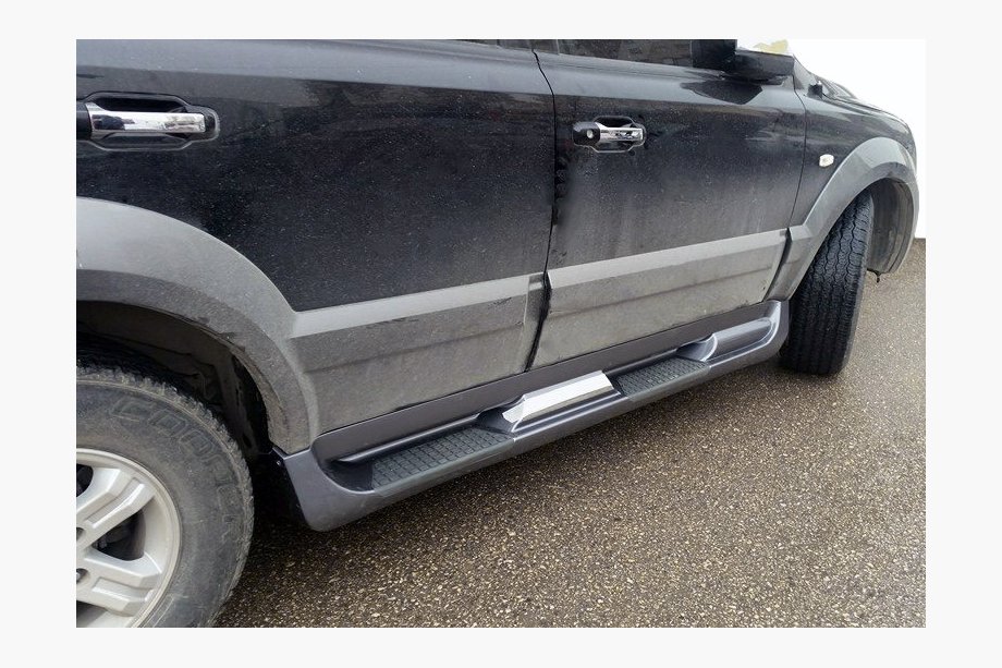 Kia Sorento I BL 2002–2009 Side trinbrætter i plast S003, sorte, 2003-2007 Image