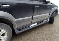 Kia Sorento I BL 2002–2009 Side trinbrætter i plast S003, sorte, 2003-2007 foto 1