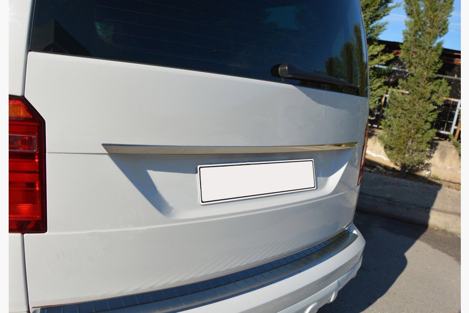 Volkswagen Caddy 2015–2020 Rustfri stålliste over nummerpladen (1-dørs) Foto 2