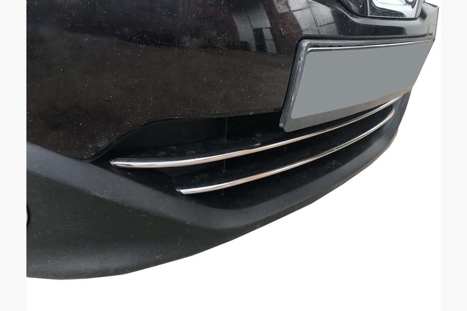 Nissan Qashqai 2010–2014 Nedsat! Lister til nederste kølergrill (2 stk., rustfrit stål) Image