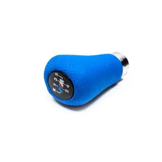 OEM gearknop (kunstlæder, lyseblå perforeret)