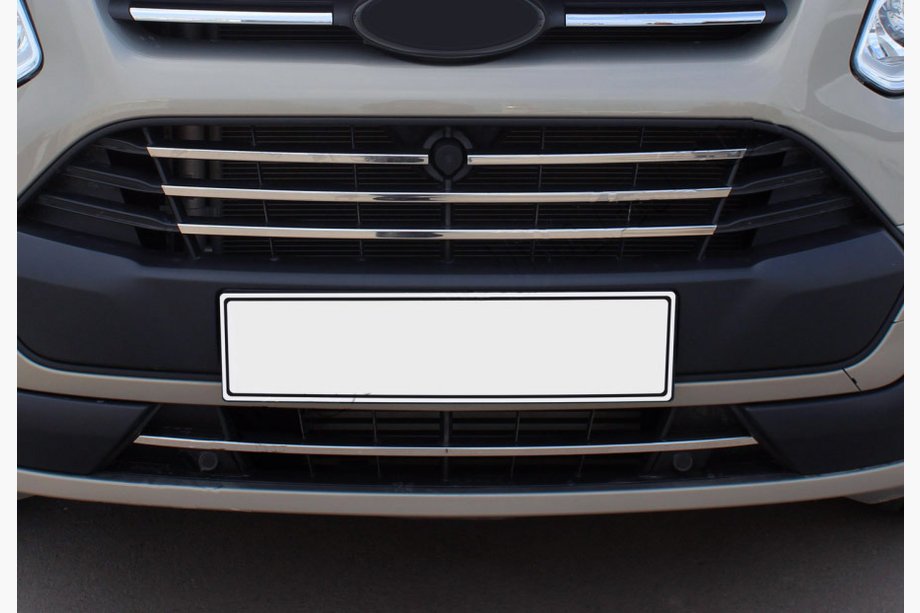 Ford Custom 2013–2022 Kromlister til kølergrill 2013-2018 (5 stk., rustfrit stål) OmsaLine - italiensk rustfrit stål Image