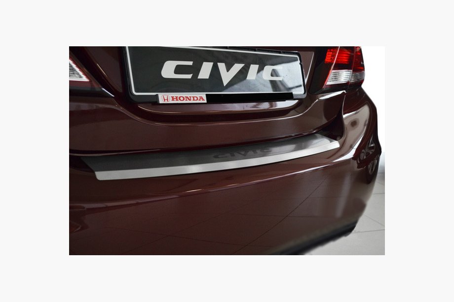 Honda Civic Sedan IX 2011–2016 Krom bagkofangerbeskytter med buk Натанико (2014-2017, rustfrit stål) Image