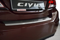 Honda Civic Sedan IX 2011–2016 Krom bagkofangerbeskytter med buk Натанико (2014-2017, rustfrit stål) foto 1