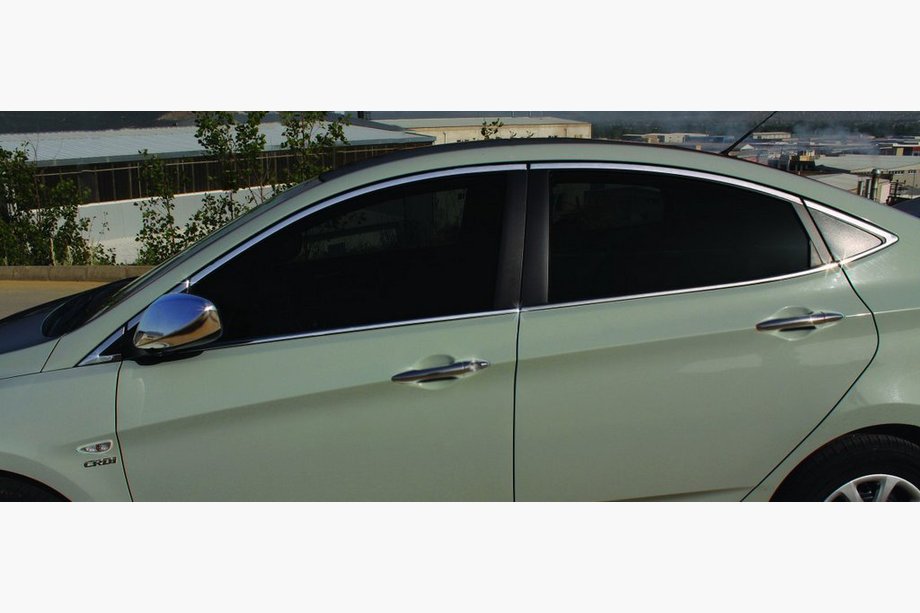 Hyundai Accent 2011–2017 Komplet sæt vindueslister (14 stk., rustfrit stål) Image
