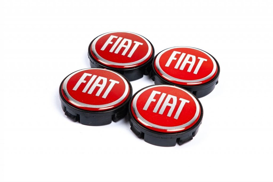 Fiat Centerkapsler til fælge 57/55,5 mm røde (4 stk.) Image