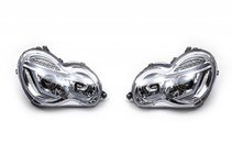 Mercedes C-class W203 2000–2007 Forlygter med LED-positionslys (2 stk.) Mørk foto 1