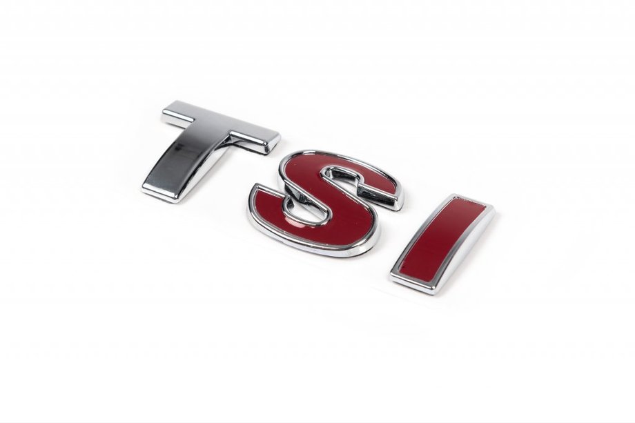Volkswagen Golf 6 2008–2014 TSI emblem (lige skrifttype) T - krom, SI - rød Image