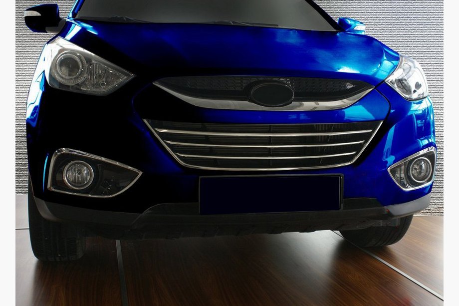 Hyundai IX-35 2010–2015 Grillister med kant (4 stk., rustfrit stål) Image