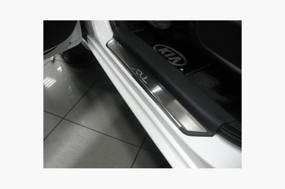 Kia Soul I 2008–2013 NataNika premium dørtrinslister (4 stk., rustfrit stål) Image