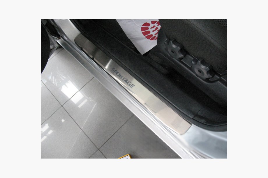 Kia Sportage 2004–2010 Dørtrinslister Nathaniko (4 stk., rustfrit stål) Premium - 3M tape, 0,8 mm Image