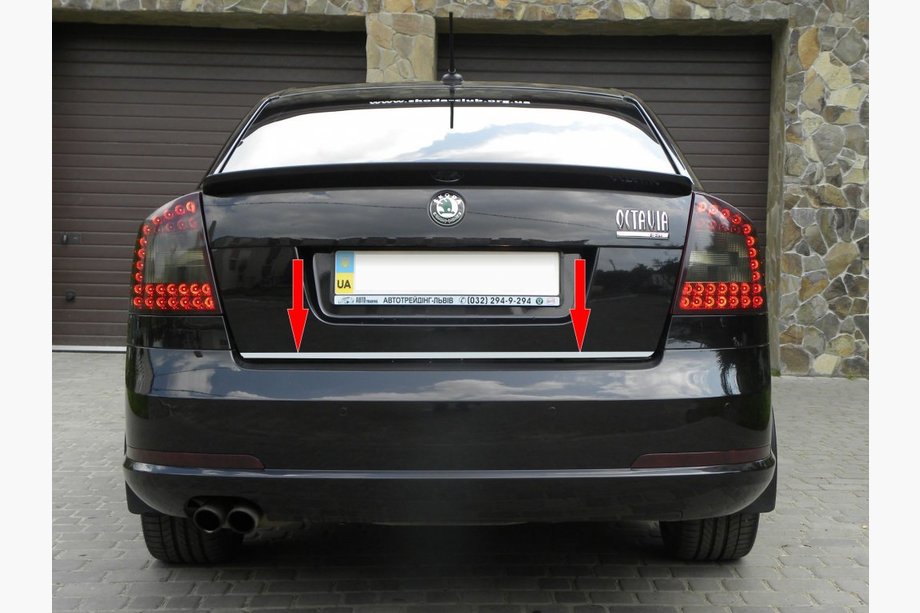 Skoda Octavia II A5 2006–2010 Bagagerumskantliste (rustfrit stål) Image