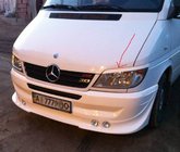 Mercedes Sprinter W901/902/903/904/905 1995–2006 Øjenlåg til forlygter (sort, ABS, 2000-2006) Mat sort foto 2