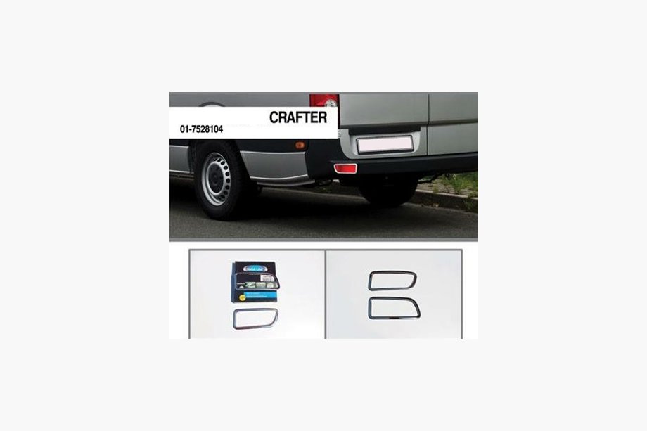 Volkswagen Crafter 2006–2016 Reflektorafdækninger i rustfrit stål (2 stk.) Foto 4
