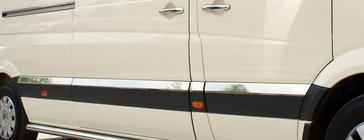 Mercedes Sprinter W906 2006–2018 Dørlister i rustfrit stål ExtraLong. Carmos - tyrkisk stål foto 2